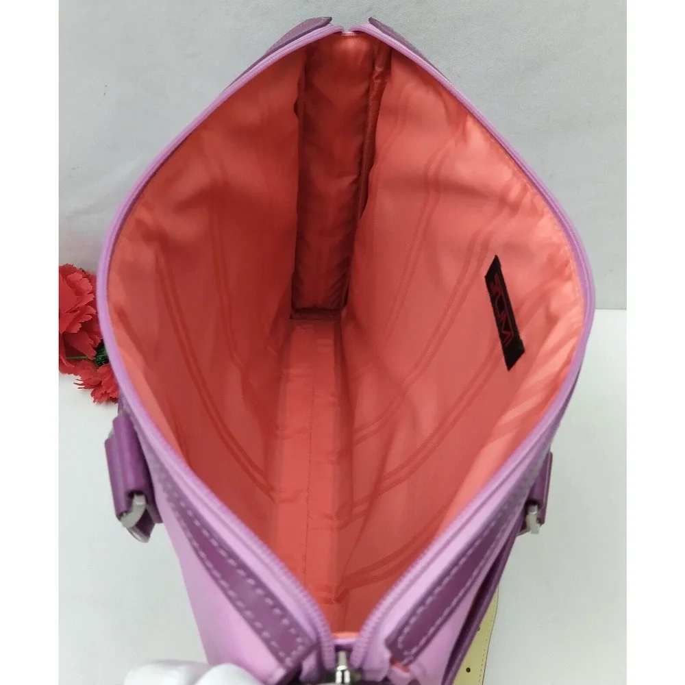 Tumi Purple Nylon Zipper Closure Messenger Laptop Crossbody Bag